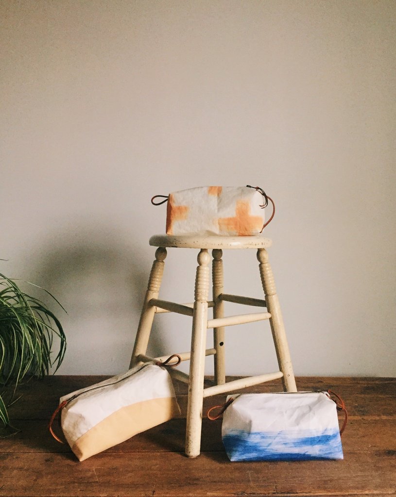 Recycled, Reclaimed & repurposed sails are used to make sustainable, eco friendly, waterproof sailcloth bags in the Eighth Belle Studio.